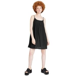 NEW Wild Fable Sleeveless Black Woven Babydoll Dress